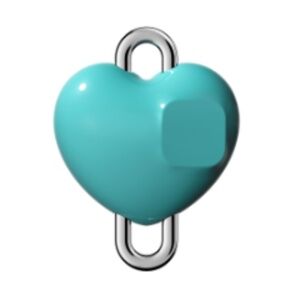 casetify -  Charm Keychain - Metallic Heart Charm Cube - Mint Blue